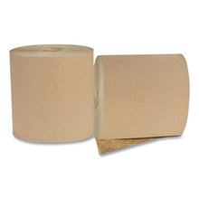 Load image into Gallery viewer, Recycled Hardwound Paper Towels, 1-Ply, 8" x 600 ft, 1.6 Core, Kraft, 12 Rolls/Carton
