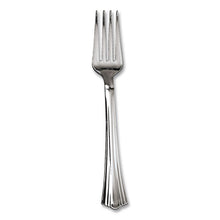 Load image into Gallery viewer, Reflections Heavyweight Plastic Utensils, Fork, Silver, 40/Pack, 8 Packs/Carton
