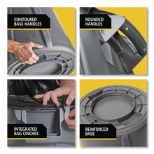 Load image into Gallery viewer, Vented Round Brute Container, 10 gal, Plastic, Gray
