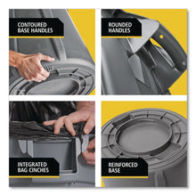 Load image into Gallery viewer, Vented Round Brute Container, 32 gal, Plastic, Yellow
