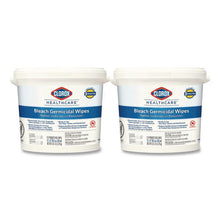 Load image into Gallery viewer, Bleach Germicidal Wipes, 1-Ply, 12 x 12, Unscented, White, 110/Bucket, 2 Buckets/Carton
