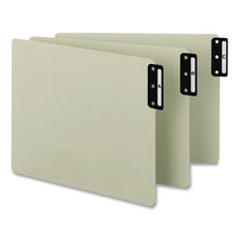 Load image into Gallery viewer, 100% Recycled End Tab Pressboard Guides with Metal Tabs, 1/3-Cut End Tab, Blank, 8.5 x 14, Green, 50/Box
