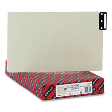 Load image into Gallery viewer, 100% Recycled End Tab Pressboard Guides with Metal Tabs, 1/3-Cut End Tab, Blank, 8.5 x 14, Green, 50/Box
