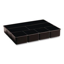 Load image into Gallery viewer, Extra Deep Desk Drawer Director Tray, Seven Compartments, 11.88 x 15 x 2.5, Plastic, Black
