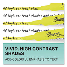 Load image into Gallery viewer, Tank Style Highlighters, Fluorescent Yellow Ink, Chisel Tip, Yellow Barrel, 4/Carton
