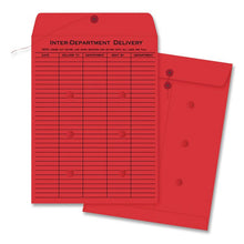 Load image into Gallery viewer, Colored Paper String and Button Interoffice Envelope, #97, One-Sided Five-Column Format, 10 x 13, Red, 100/Box
