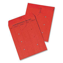 Load image into Gallery viewer, Colored Paper String and Button Interoffice Envelope, #97, One-Sided Five-Column Format, 10 x 13, Red, 100/Box
