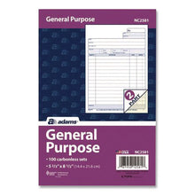 Load image into Gallery viewer, General Purpose Forms, Two-Part Carbonless, 8.5 x 5.67, 100 Forms Total/Pack
