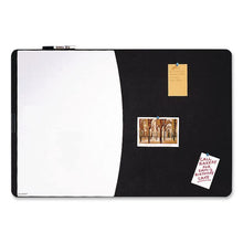 Load image into Gallery viewer, Designer Tack and Write Combination Dry-Erase Whiteboard/Bulletin Board, 35 x 23.5, Black/White Surface, Black Plastic Frame
