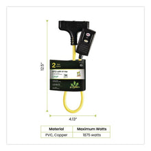 Load image into Gallery viewer, Portable Tri-Tap with GFCI, 3 Outlets, 2 ft Cord, Yellow
