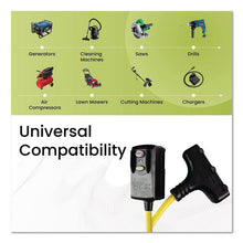 Load image into Gallery viewer, Portable Tri-Tap with GFCI, 3 Outlets, 2 ft Cord, Yellow
