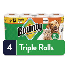 Load image into Gallery viewer, Kitchen Roll Paper Towels, 2-Ply, White, 10.5 x 11, 75 Sheets/Roll, 4 Triple Rolls/Pack, 6 Packs/Carton
