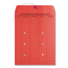 Load image into Gallery viewer, Colored Paper String and Button Interoffice Envelope, #97, One-Sided Five-Column Format, 10 x 13, Red, 100/Box

