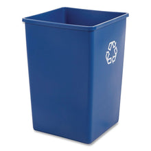 Load image into Gallery viewer, Square Recycling Container, 35 gal, Plastic, Blue
