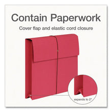 Load image into Gallery viewer, Expanding Wallet with Elastic Closure, 2" Expansion, 1 Section, Letter Size, Red, 10/Box
