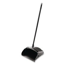 Load image into Gallery viewer, Lobby Pro Upright Dustpan with Wheels, 12.5 x 37,  27.5" Handle, Polypropylene/Vinyl Coat, Black
