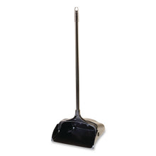 Load image into Gallery viewer, Lobby Pro Upright Dustpan with Wheels, 12.5 x 37,  27.5" Handle, Polypropylene/Vinyl Coat, Black
