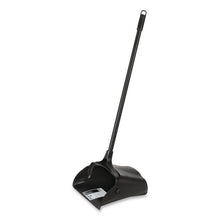 Load image into Gallery viewer, Lobby Pro Upright Dustpan with Wheels, 12.5 x 37,  27.5" Handle, Polypropylene/Vinyl Coat, Black
