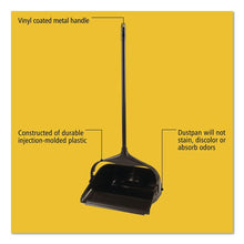 Load image into Gallery viewer, Lobby Pro Upright Dustpan with Wheels, 12.5 x 37,  27.5" Handle, Polypropylene/Vinyl Coat, Black
