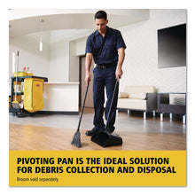 Load image into Gallery viewer, Lobby Pro Upright Dustpan with Wheels, 12.5 x 37,  27.5" Handle, Polypropylene/Vinyl Coat, Black
