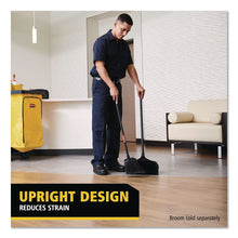 Load image into Gallery viewer, Lobby Pro Upright Dustpan with Wheels, 12.5 x 37,  27.5" Handle, Polypropylene/Vinyl Coat, Black
