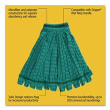 Load image into Gallery viewer, Microfiber Tube Wet Mop, Microfiber/Polyester, Medium, Green
