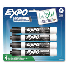 Load image into Gallery viewer, Dry Erase Marker, Chisel Tip, Black, 4/Pack
