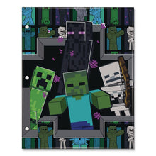 Load image into Gallery viewer, Licensed Two-Pocket Folder, Minecraft, Side: 3-Hole Punched, Accommodates (50) 11 x 8.5 Sheets, Multicolor
