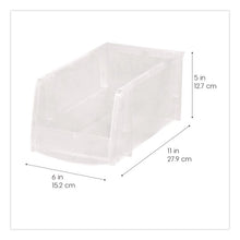 Load image into Gallery viewer, Stackable Plastic Storage Bin. Medium, 1.6 qt, 6 x 11 x 5, Clear
