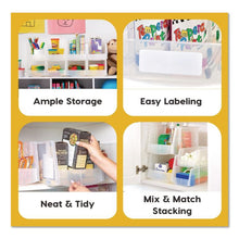 Load image into Gallery viewer, Stackable Plastic Storage Bin. Medium, 1.6 qt, 6 x 11 x 5, Clear
