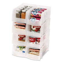 Load image into Gallery viewer, Stackable Plastic Storage Bin. Medium, 1.6 qt, 6 x 11 x 5, Clear
