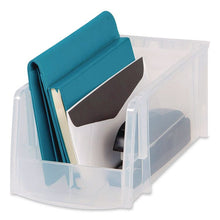 Load image into Gallery viewer, Stackable Plastic Storage Bin. Medium, 1.6 qt, 6 x 11 x 5, Clear
