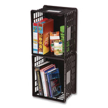 Load image into Gallery viewer, File Storage Durable Plastic Crate, 13.87 x 16.87 x 11.5, Black
