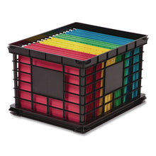 Load image into Gallery viewer, File Storage Durable Plastic Crate, 13.87 x 16.87 x 11.5, Black
