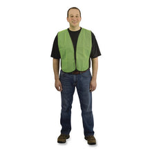 Load image into Gallery viewer, Hook and Loop Safety Vest, Polyester Mesh, One Size Fits Most, Lime
