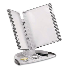 Load image into Gallery viewer, Modular Desktop Document Holder, 10 Panels with Black Borders, Gray Base
