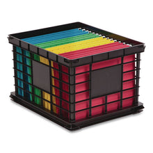 Load image into Gallery viewer, File Storage Durable Plastic Crate, 13.87 x 16.87 x 11.5, Black
