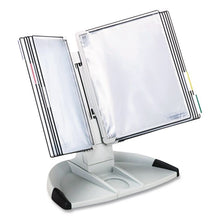 Load image into Gallery viewer, Modular Desktop Document Holder, 10 Panels with Black Borders, Gray Base
