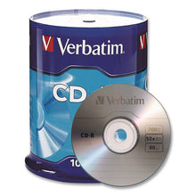 Load image into Gallery viewer, CD-R Recordable Disc, 700 MB/80 min, 52x, Spindle, Silver, 100/Pack
