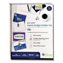 Load image into Gallery viewer, Name Badge Kits, Top Load, 3 1/2 x 2 1/4, Clear, 50/Box
