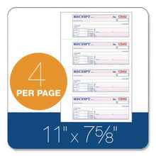 Load image into Gallery viewer, Money and Rent Receipt Book, Account + Payment Sections, Three-Part Carbonless, 7.13 x 2.75, 4 Forms/Sheet, 100 Forms Total

