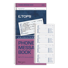 Load image into Gallery viewer, Spiralbound Message Book, Two-Part Carbonless, 5 x 2.75, 4 Forms/Sheet, 200 Forms Total
