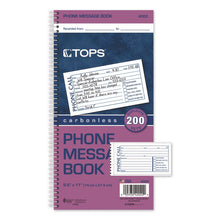 Load image into Gallery viewer, Spiralbound Message Book, Two-Part Carbonless, 5 x 2.75, 4 Forms/Sheet, 200 Forms Total
