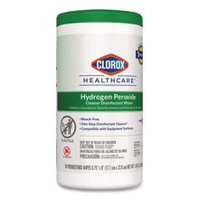 Load image into Gallery viewer, Hydrogen Peroxide Cleaner Disinfectant Wipes, 6.75 x 9, White, 95/Canister
