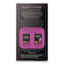 Load image into Gallery viewer, U by Kotex Click Compact Tampons, Regular Absorbency, 16/Pack, 8 Packs/Carton
