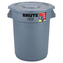 Load image into Gallery viewer, Brute Container with Lid, 32 gal, Plastic, Gray
