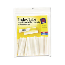 Load image into Gallery viewer, Insertable Index Tabs with Printable Inserts, 1/5-Cut, Clear, 2" Wide, 25/Pack
