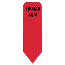 Load image into Gallery viewer, Arrow Message Page Flags in Dispenser, "FIRMAR AQUI", Red, 120 Flags/Pack
