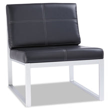Load image into Gallery viewer, Alera Ispara Series Armless Chair, 26.57" x 30.71" x 31.1", Black Seat, Black Back, Silver Base
