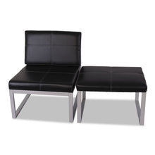 Load image into Gallery viewer, Alera Ispara Series Armless Chair, 26.57" x 30.71" x 31.1", Black Seat, Black Back, Silver Base
